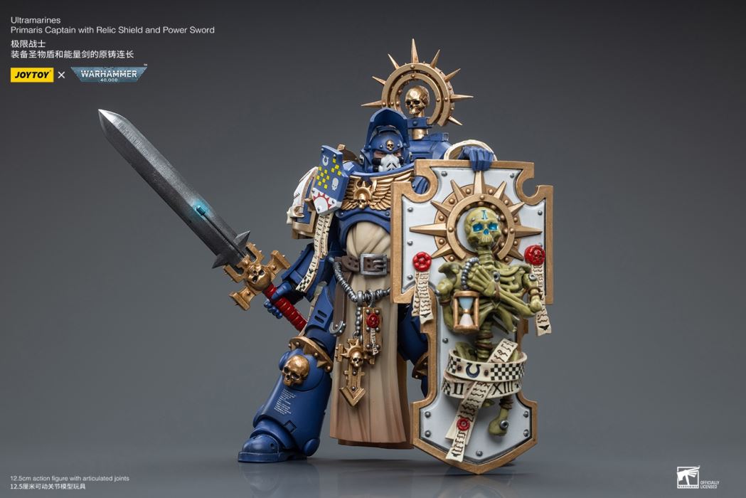 JOYTOY Ultramarines Primaris Captain With Relic Shield And Power Sword