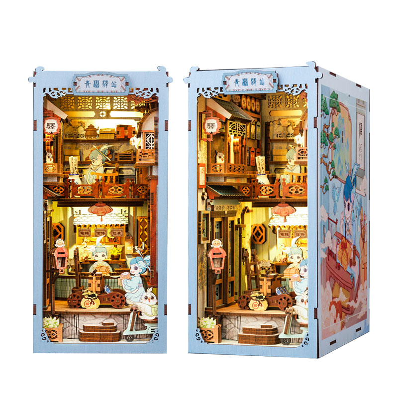 Cutebee Miniature Dollhouse Azure Phoenix Lodge Wooden Diy Kit