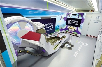 ชมโฆษณาสปอตเคมเปญรถไฟฟ้าเสริมที่นั่งค็อกพิทของ Evangelion