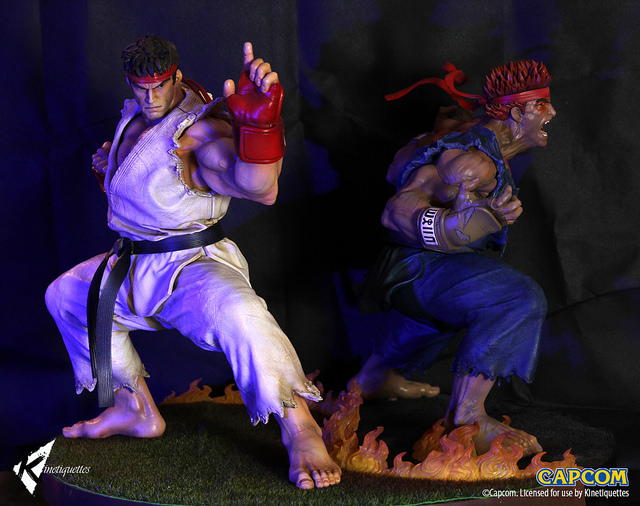 Ryu & Evil Ryu 1/4 ratio body statue!