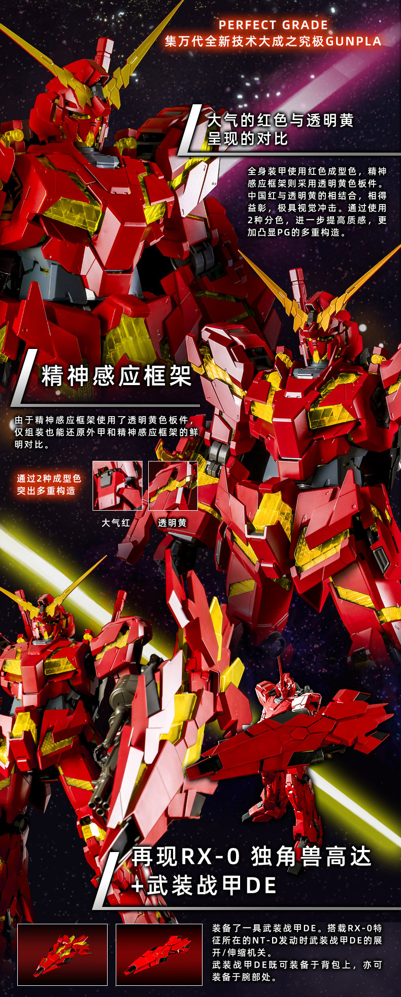 RX-0 Gundam Unicorn + Armored Armor DE (China Red Ver.)