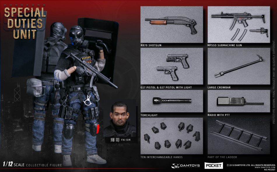 DAMTOYS : 1/12 POCKET ELITE SERIES: HONGKONG SDU (FAI SIR)