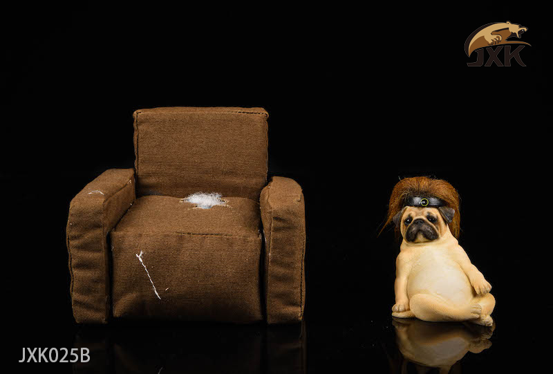 JXK : 1/6 Decadent Dog Series Pug-with Sofa and Hair Cover