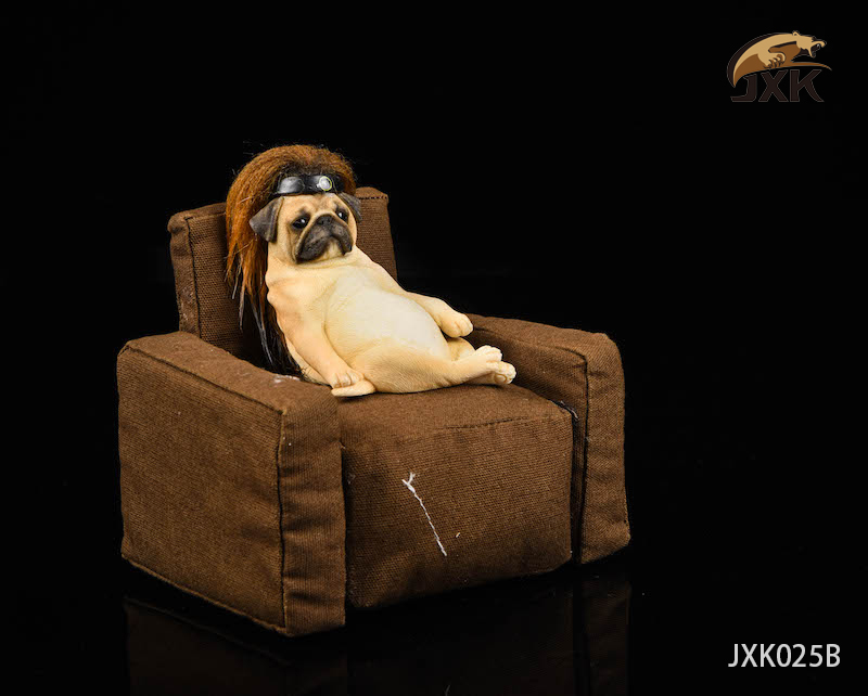 JXK : 1/6 Decadent Dog Series Pug-with Sofa and Hair Cover