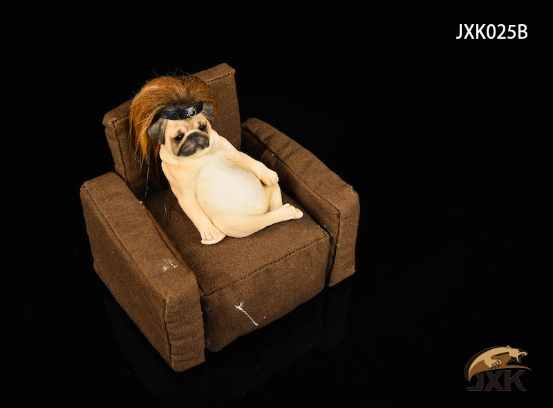 JXK : 1/6 Decadent Dog Series Pug-with Sofa and Hair Cover