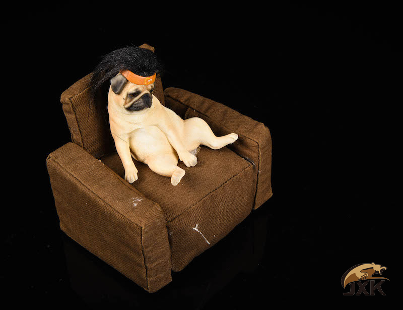 JXK : 1/6 Decadent Dog Series Pug-with Sofa and Hair Cover