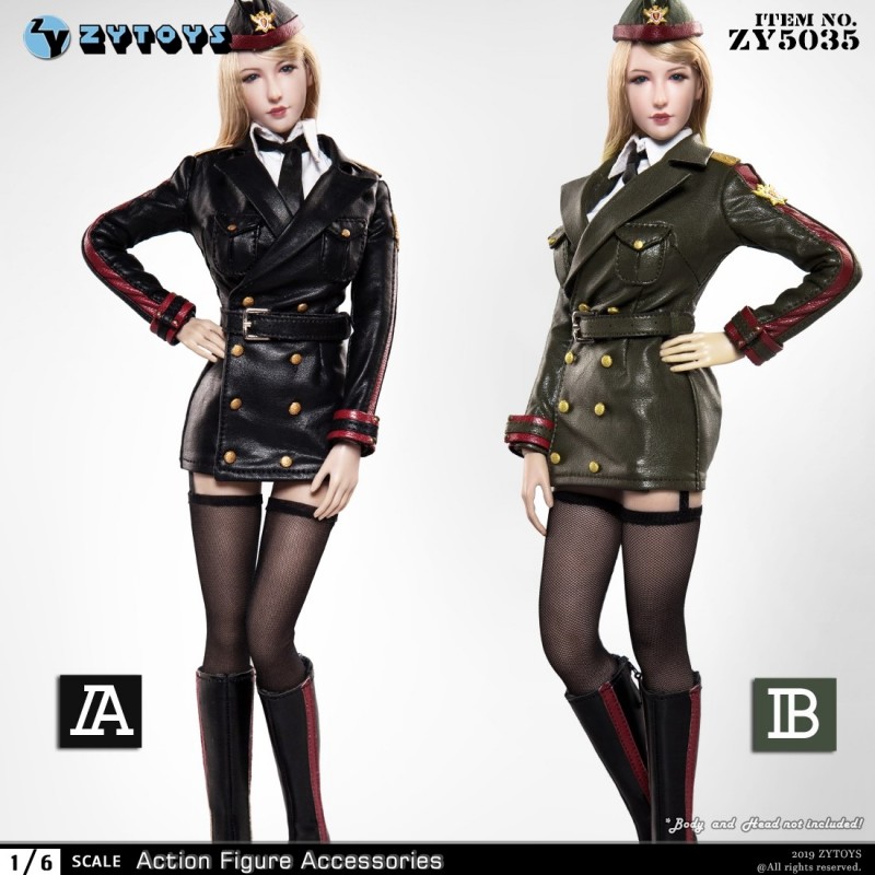 ZYTOYS (ZY5035) 1/6 Women's Military Uniform Leather Suit Set