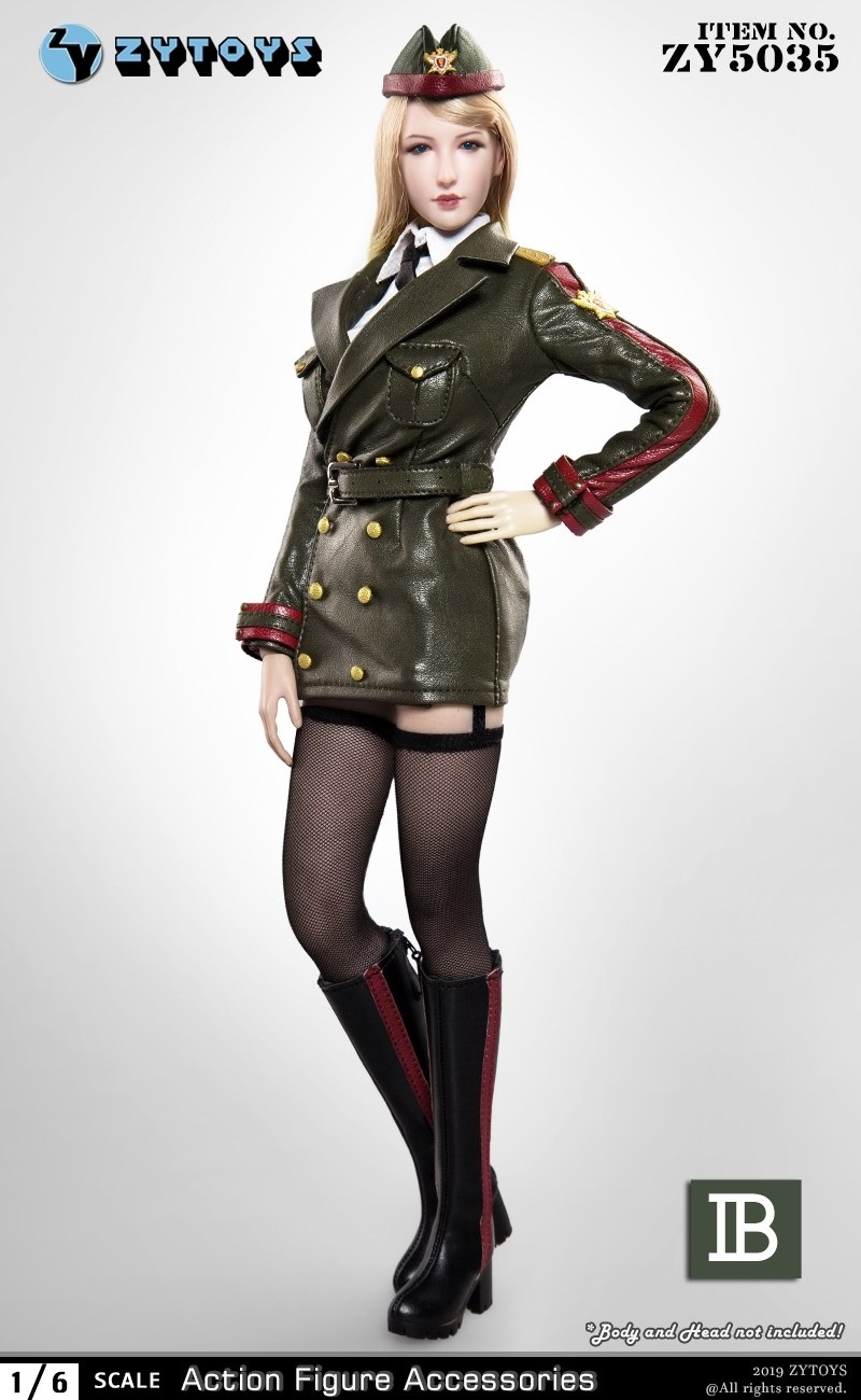 ZYTOYS (ZY5035) 1/6 Women's Military Uniform Leather Suit Set