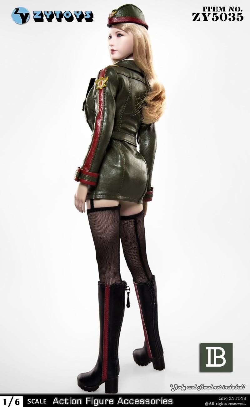 ZYTOYS (ZY5035) 1/6 Women's Military Uniform Leather Suit Set