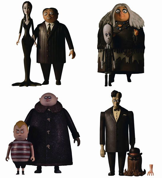5-Point The Addams Family 3.75 Inch Action Figure 2PK: 4Types Set (Mezco)