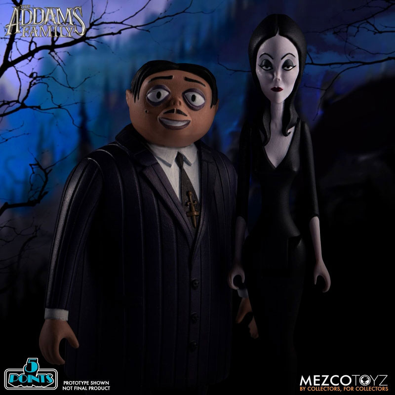 5-Point The Addams Family 3.75 Inch Action Figure 2PK: 4Types Set (Mezco)