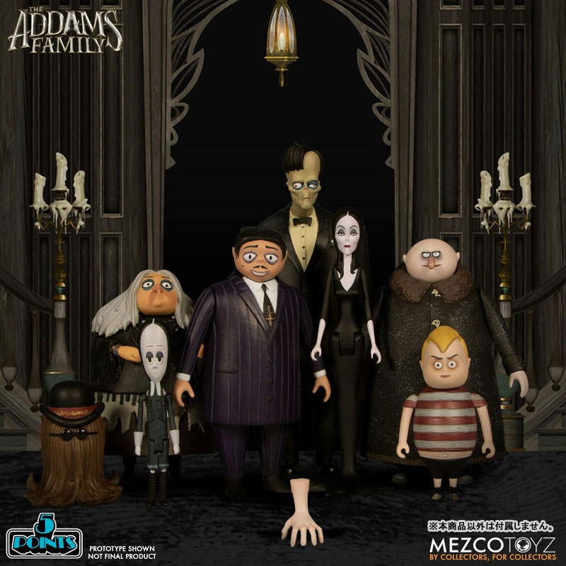 5-Point The Addams Family 3.75 Inch Action Figure 2PK: 4Types Set (Mezco)