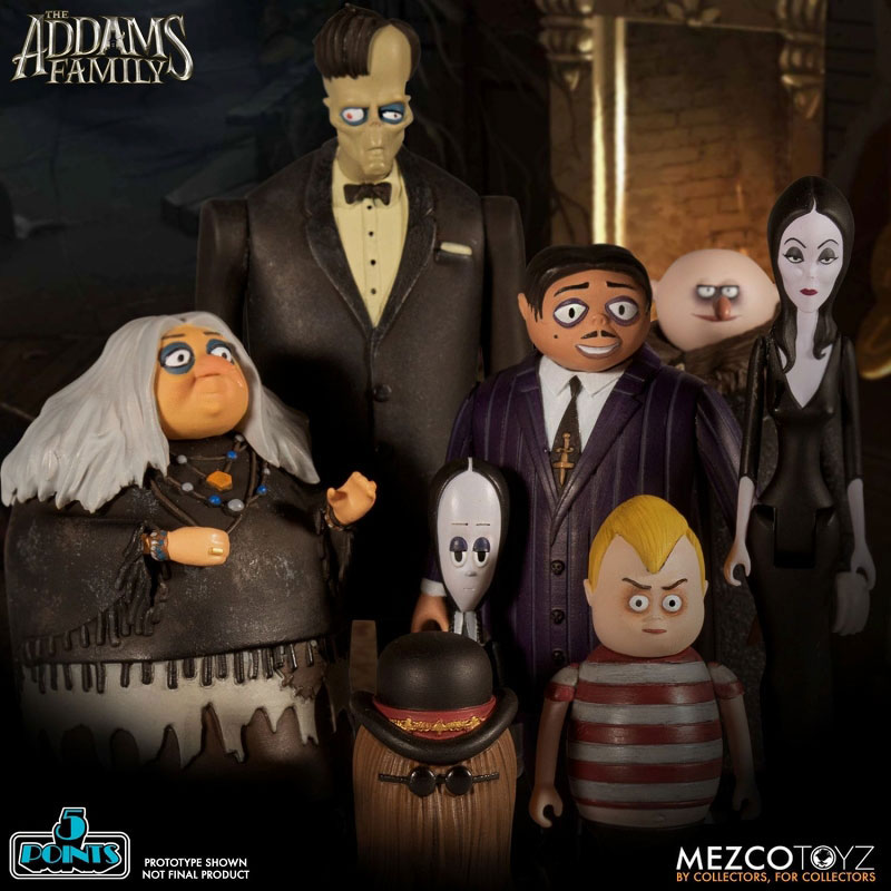 5-Point The Addams Family 3.75 Inch Action Figure 2PK: 4Types Set (Mezco)