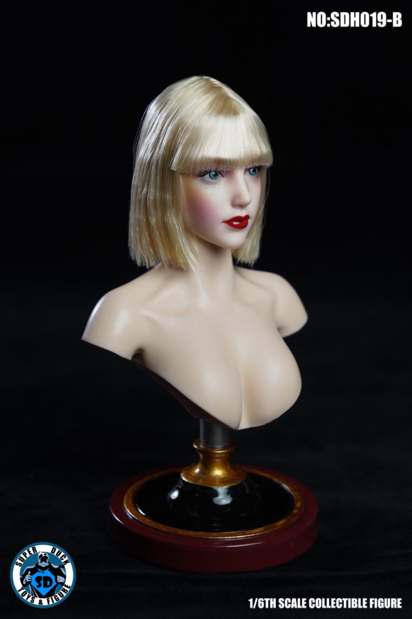 SUPER DUCK : 1/6 SDH019 Female head carving - ABC three models