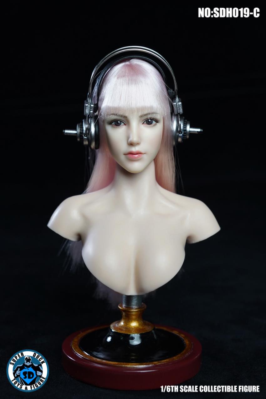 SUPER DUCK : 1/6 SDH019 Female head carving - ABC three models