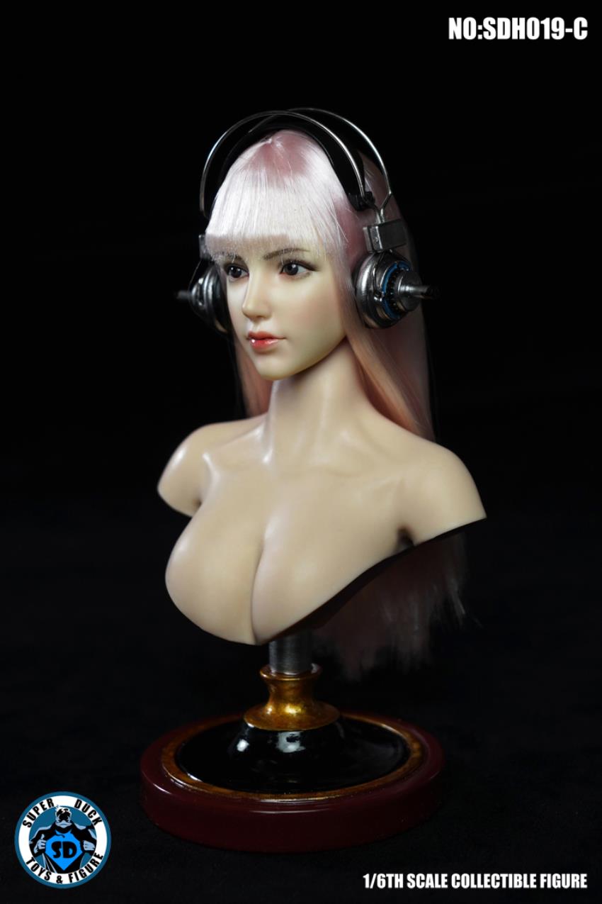 SUPER DUCK : 1/6 SDH019 Female head carving - ABC three models