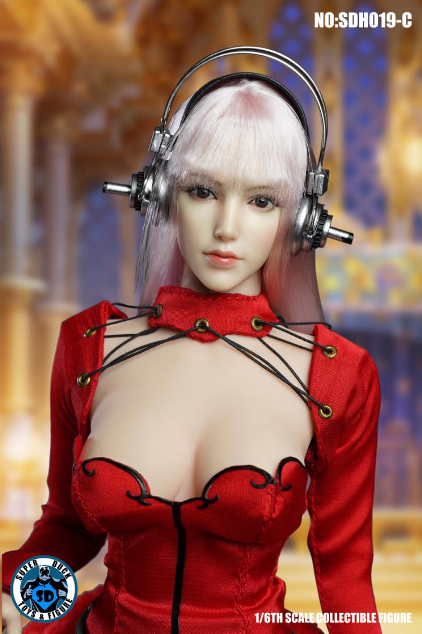 SUPER DUCK : 1/6 SDH019 Female head carving - ABC three models