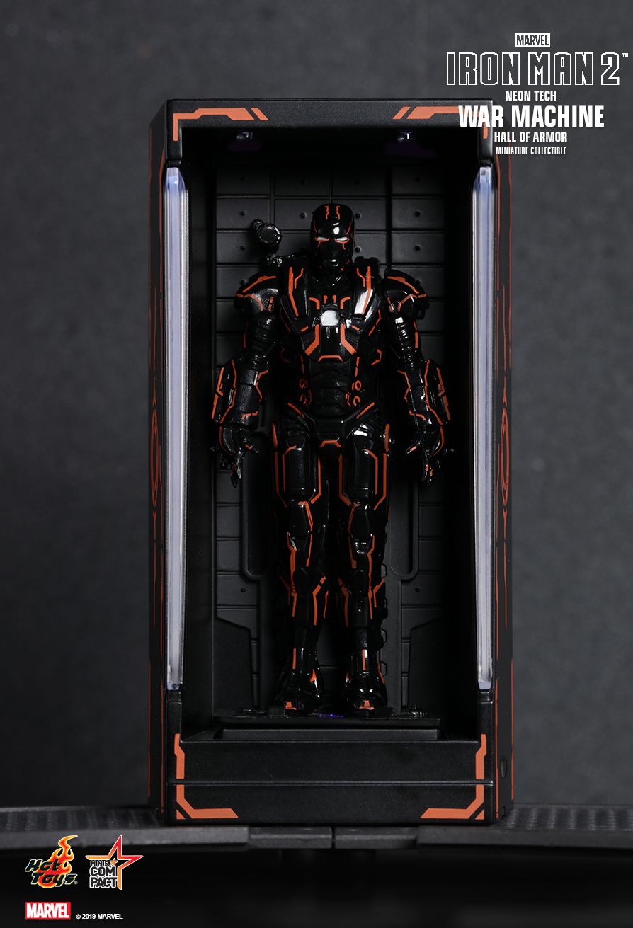 IRON MAN 2 NEON TECH WAR MACHINE HALL OF ARMOR MINIATURE COLLECTIBLE MMS COMPACT SERIES (Hot Toys)