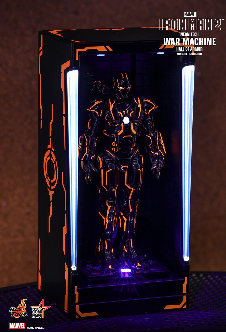 IRON MAN 2 NEON TECH WAR MACHINE HALL OF ARMOR MINIATURE COLLECTIBLE MMS COMPACT SERIES (Hot Toys)