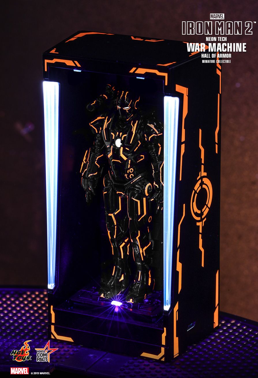 IRON MAN 2 NEON TECH WAR MACHINE HALL OF ARMOR MINIATURE COLLECTIBLE MMS COMPACT SERIES (Hot Toys)