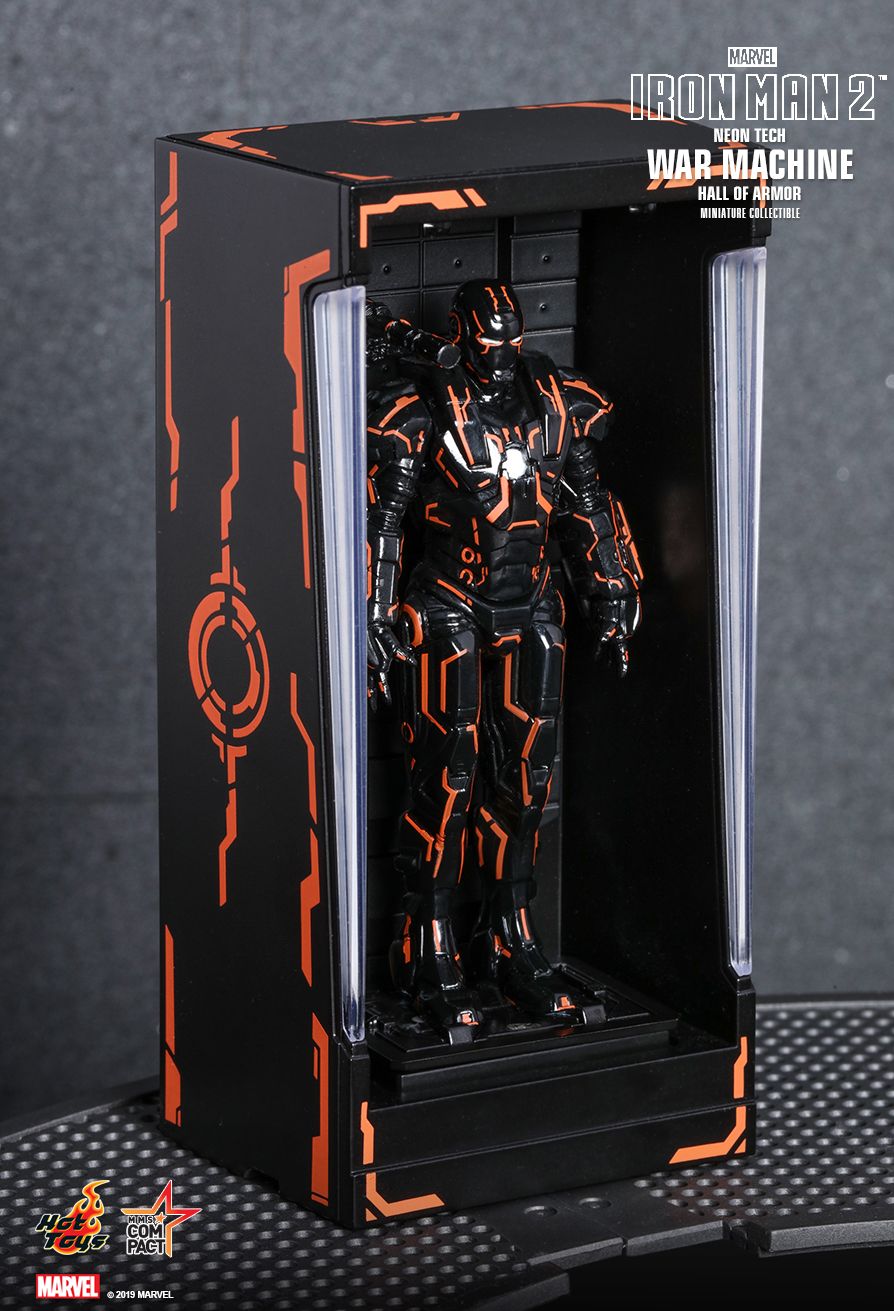 IRON MAN 2 NEON TECH WAR MACHINE HALL OF ARMOR MINIATURE COLLECTIBLE MMS COMPACT SERIES (Hot Toys)