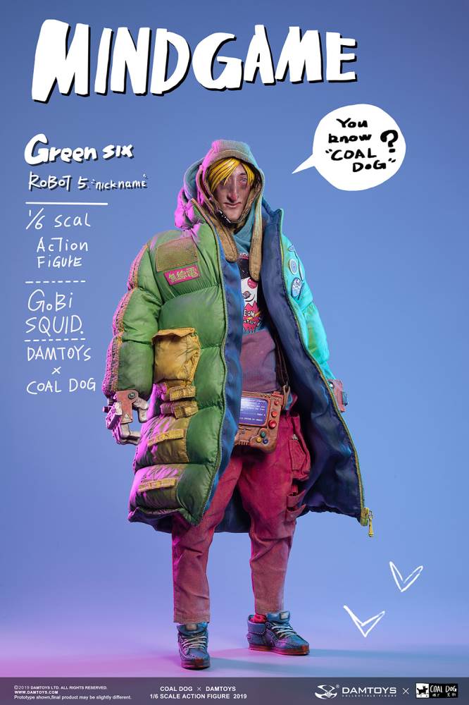 [Damtoys x Coal Dog] New Collaboration Mindgame series GREEN SIX 1/6 Action figure (ZP003)