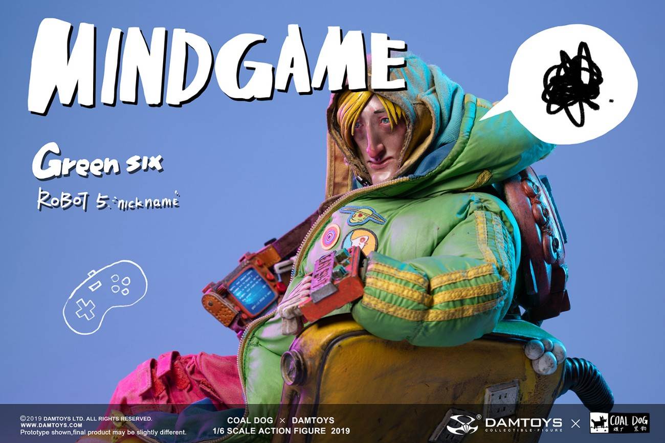 [Damtoys x Coal Dog] New Collaboration Mindgame series GREEN SIX 1/6 Action figure (ZP003)