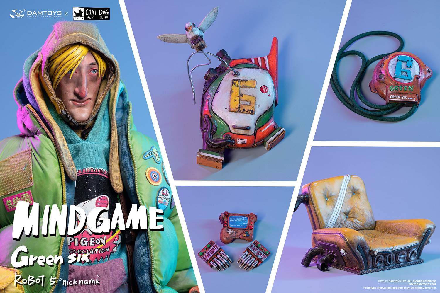 [Damtoys x Coal Dog] New Collaboration Mindgame series GREEN SIX 1/6 Action figure (ZP003)