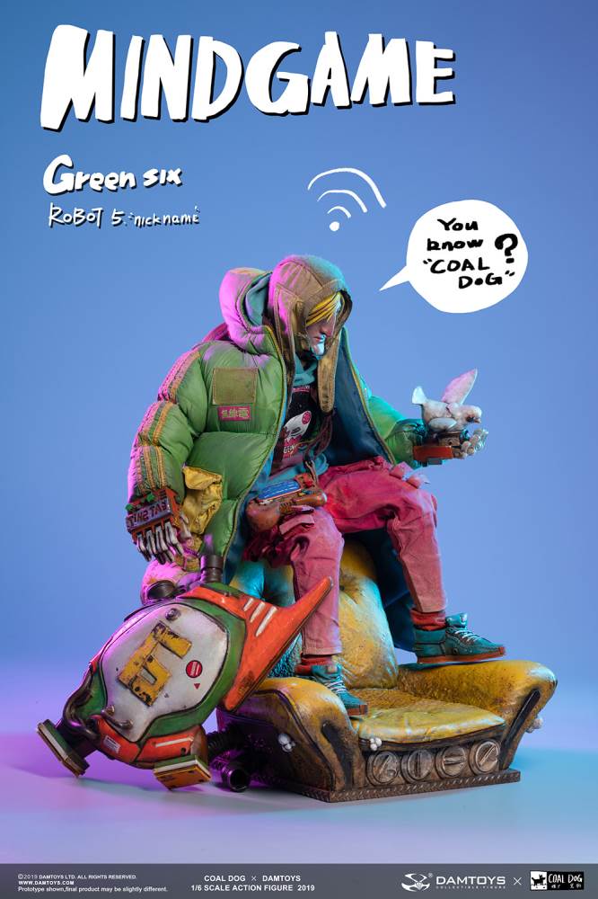 [Damtoys x Coal Dog] New Collaboration Mindgame series GREEN SIX 1/6 Action figure (ZP003)