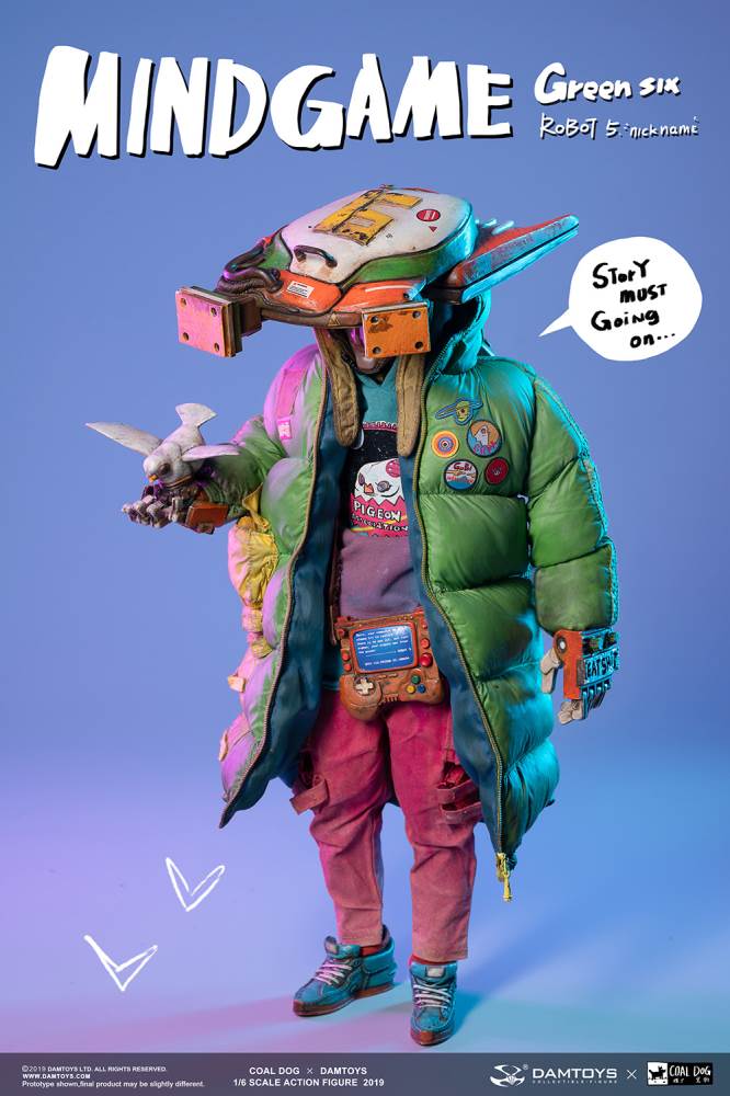 [Damtoys x Coal Dog] New Collaboration Mindgame series GREEN SIX 1/6 Action figure (ZP003)