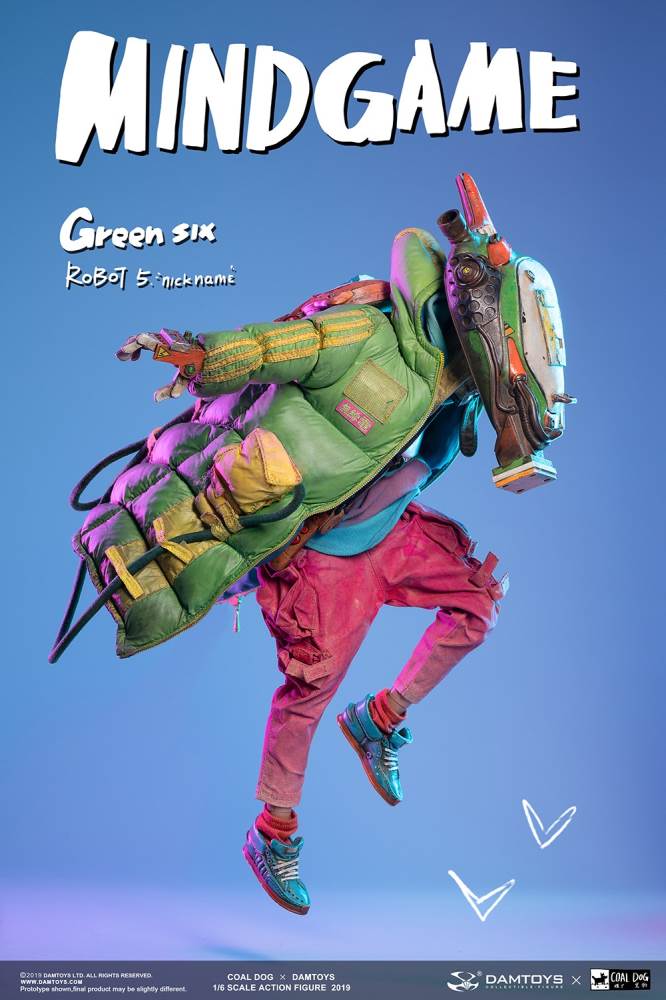 [Damtoys x Coal Dog] New Collaboration Mindgame series GREEN SIX 1/6 Action figure (ZP003)