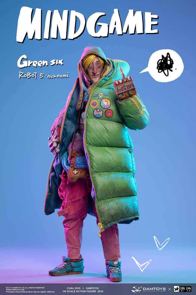 [Damtoys x Coal Dog] New Collaboration Mindgame series GREEN SIX 1/6 Action figure (ZP003)