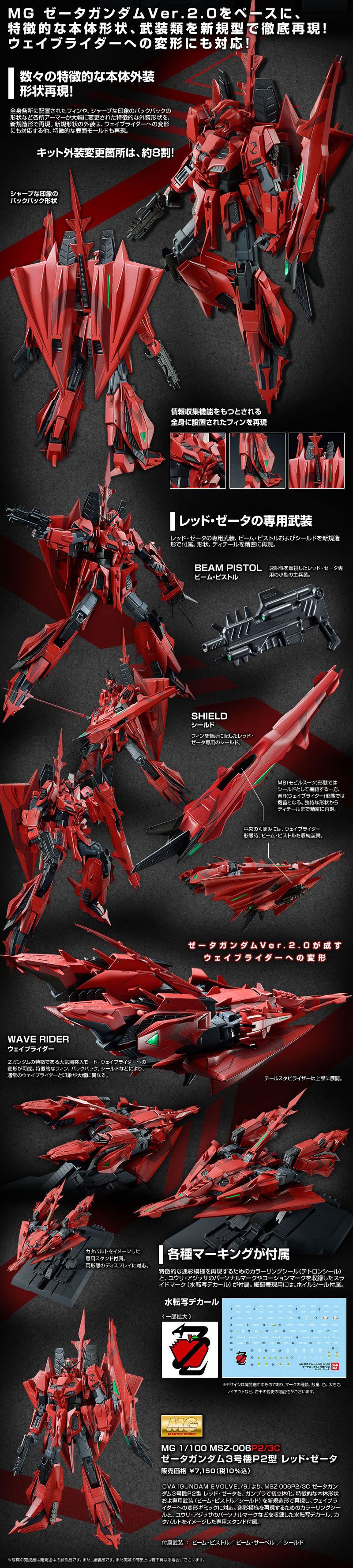 MSZ-006P2/3C Z GUNDAM III P2 TYPE [RED ZETA] Bandai