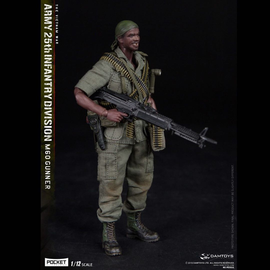 DAMTOYS : 1/12 POCKET ELITE SERIES : ARMY 25th Infantry Division M60 GUNNER