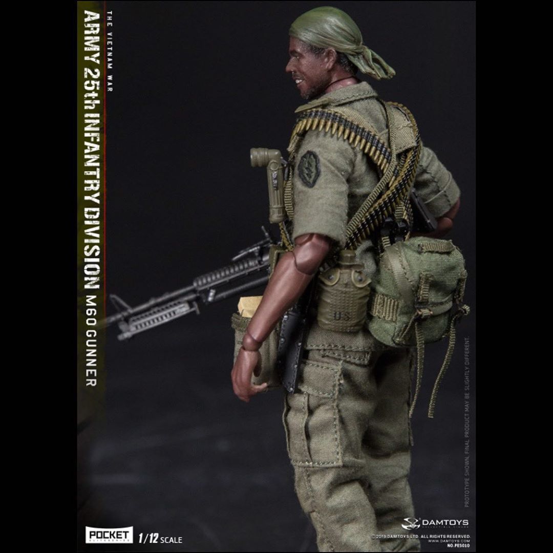 DAMTOYS : 1/12 POCKET ELITE SERIES : ARMY 25th Infantry Division M60 GUNNER