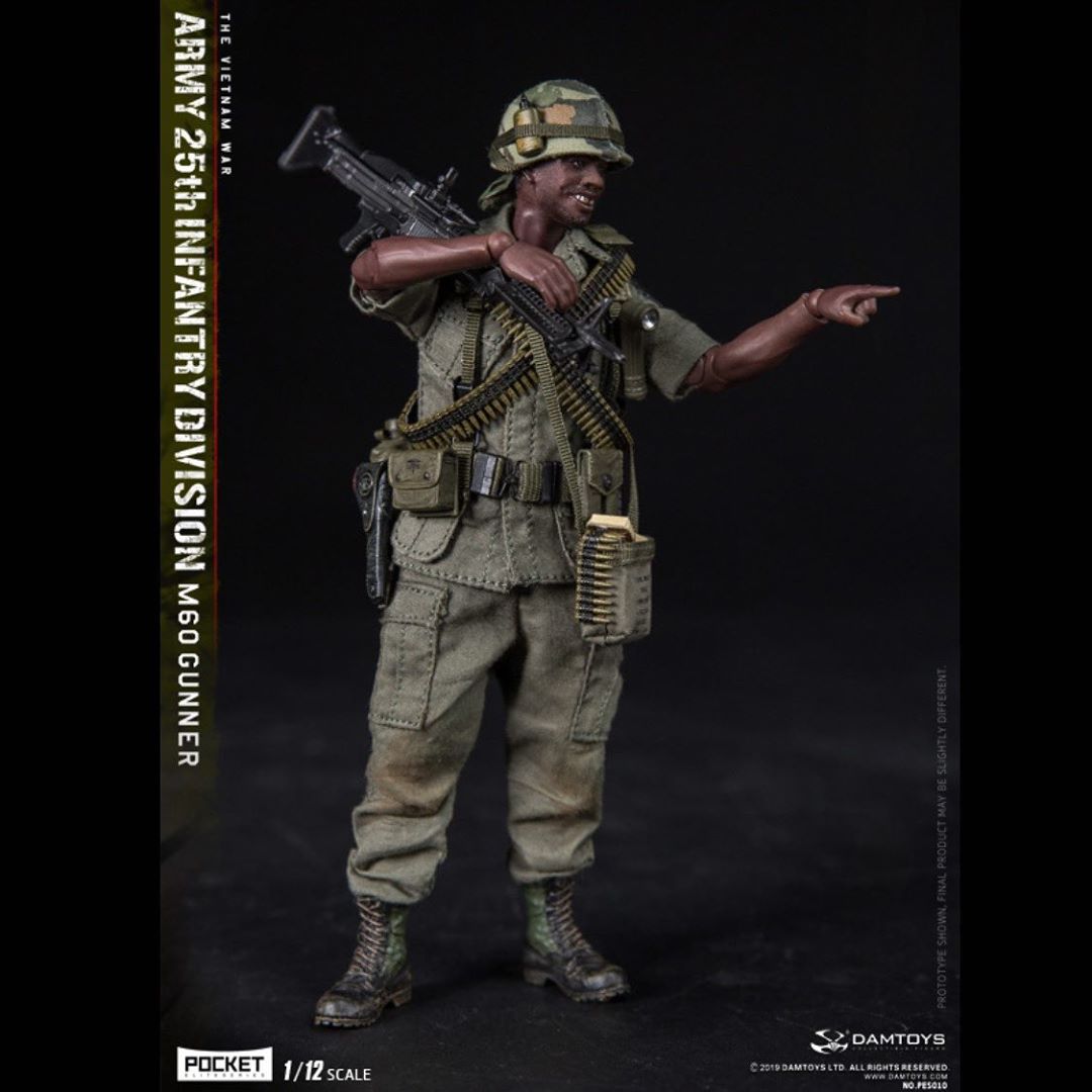 DAMTOYS : 1/12 POCKET ELITE SERIES : ARMY 25th Infantry Division M60 GUNNER