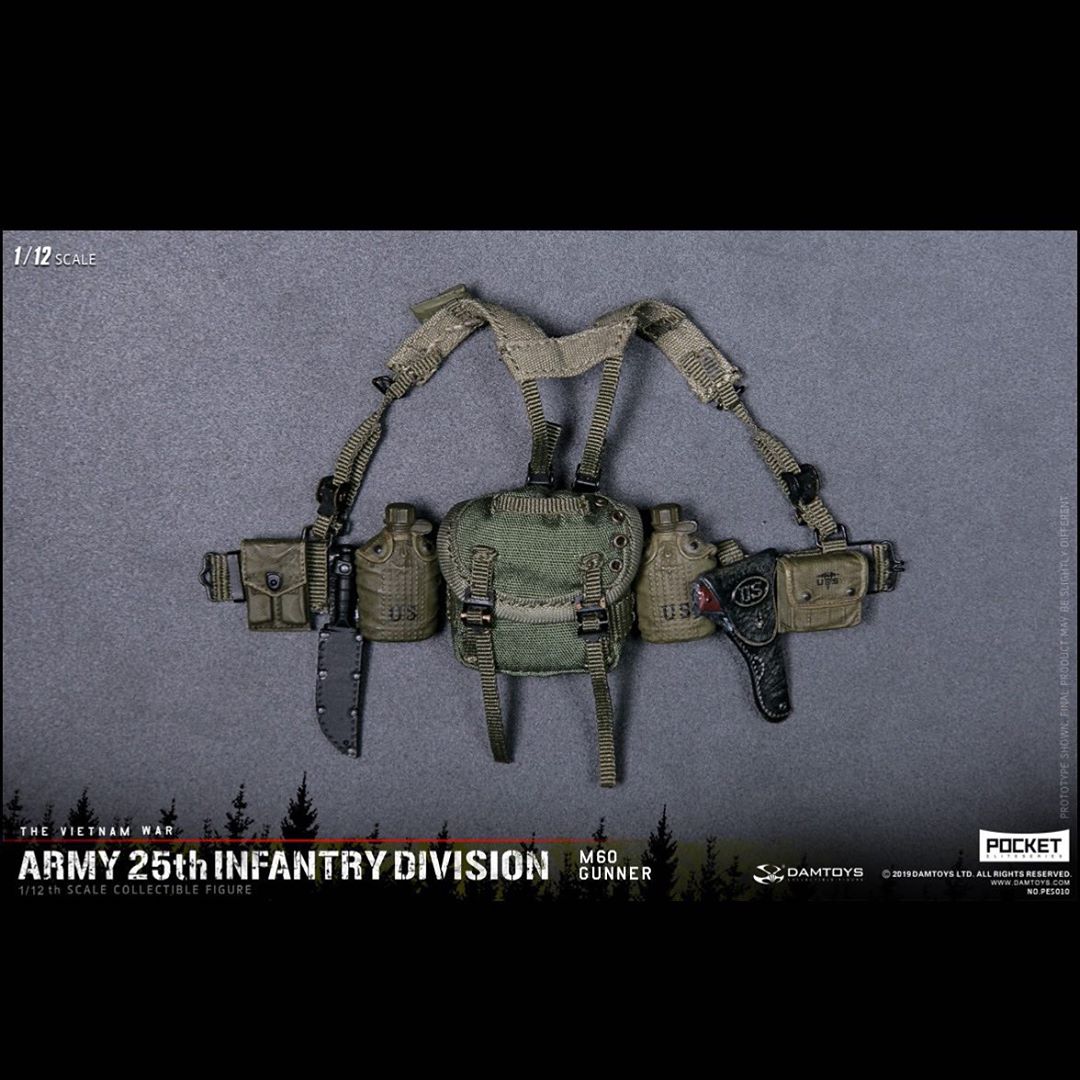 DAMTOYS : 1/12 POCKET ELITE SERIES : ARMY 25th Infantry Division M60 GUNNER