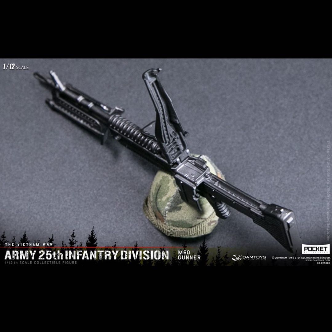 DAMTOYS : 1/12 POCKET ELITE SERIES : ARMY 25th Infantry Division M60 GUNNER