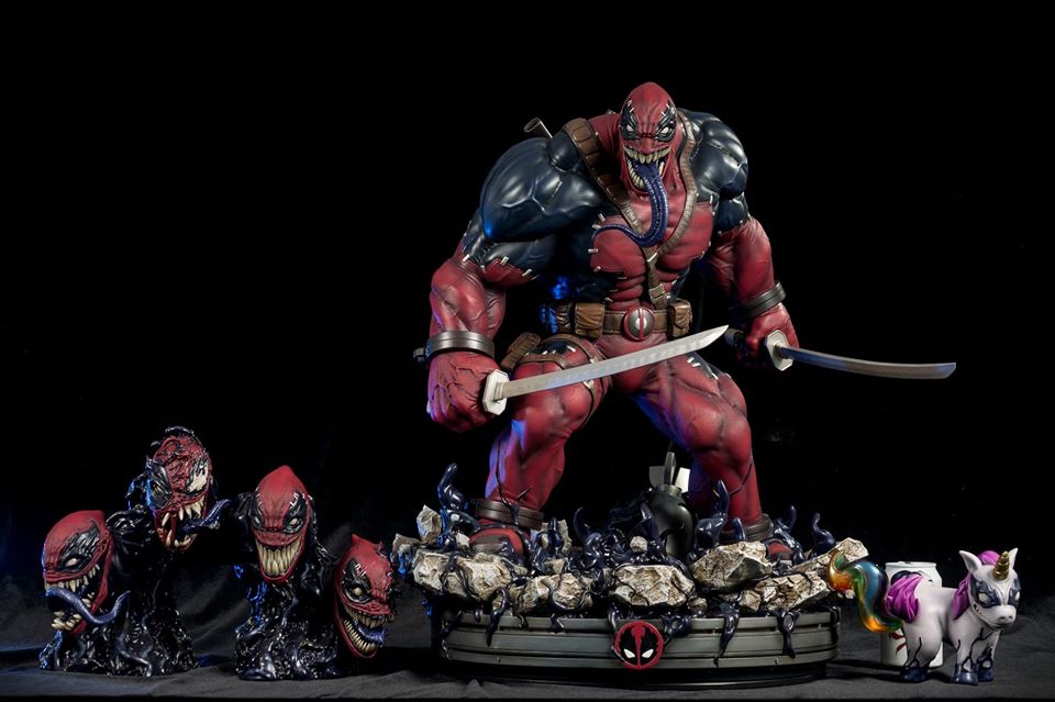 Private Custom Venom in Deadpool 1/4 Scale Resin Statue with 5 Heads