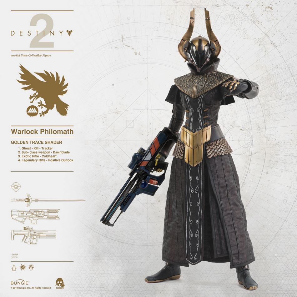 Threezero : Destiny 2 Warlock Philomath GOLDEN TRACE color matching