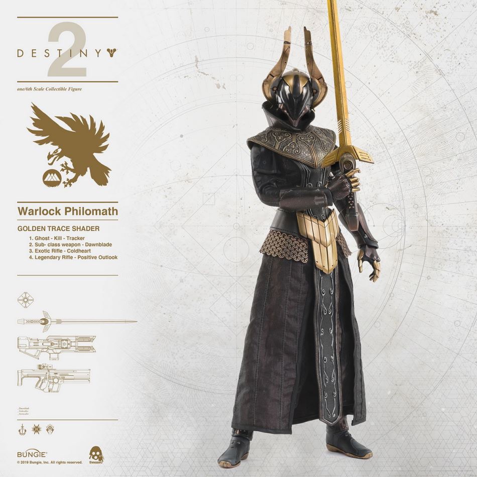 Threezero : Destiny 2 Warlock Philomath GOLDEN TRACE color matching