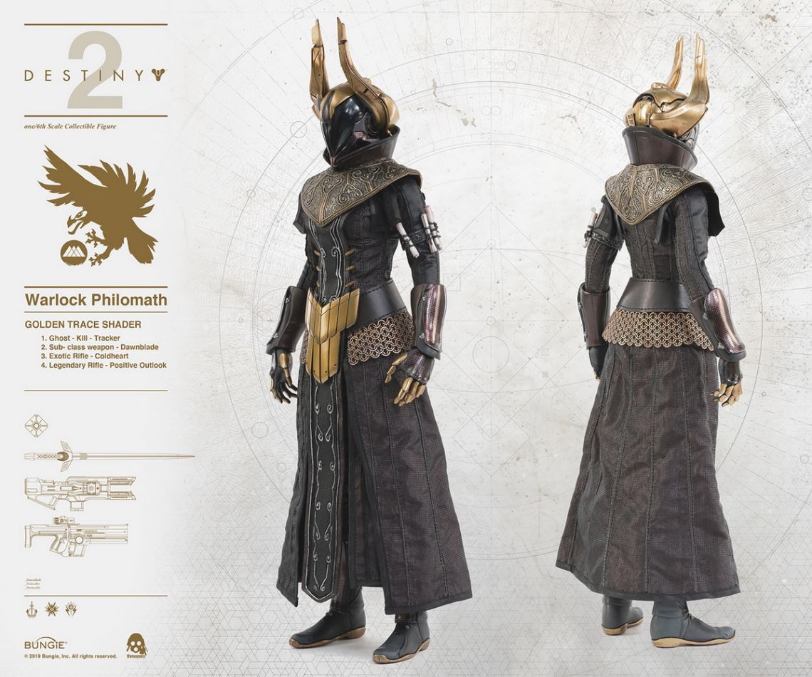Threezero : Destiny 2 Warlock Philomath GOLDEN TRACE color matching