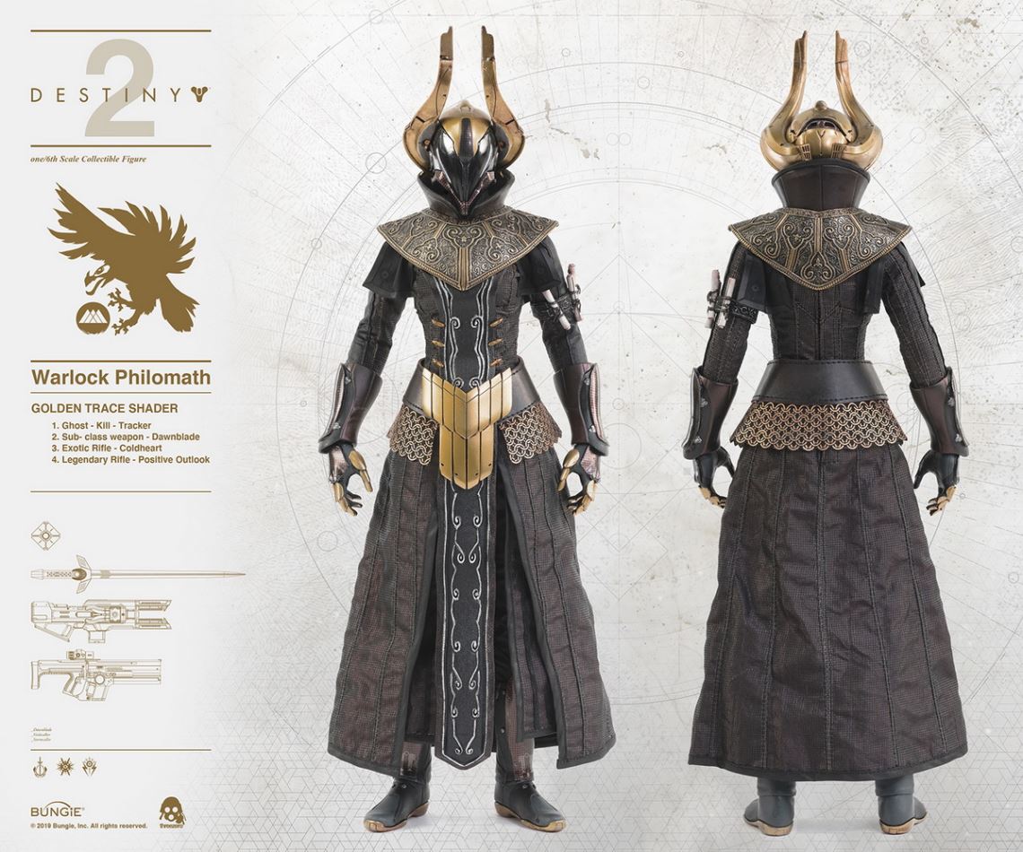 Threezero : Destiny 2 Warlock Philomath GOLDEN TRACE color matching
