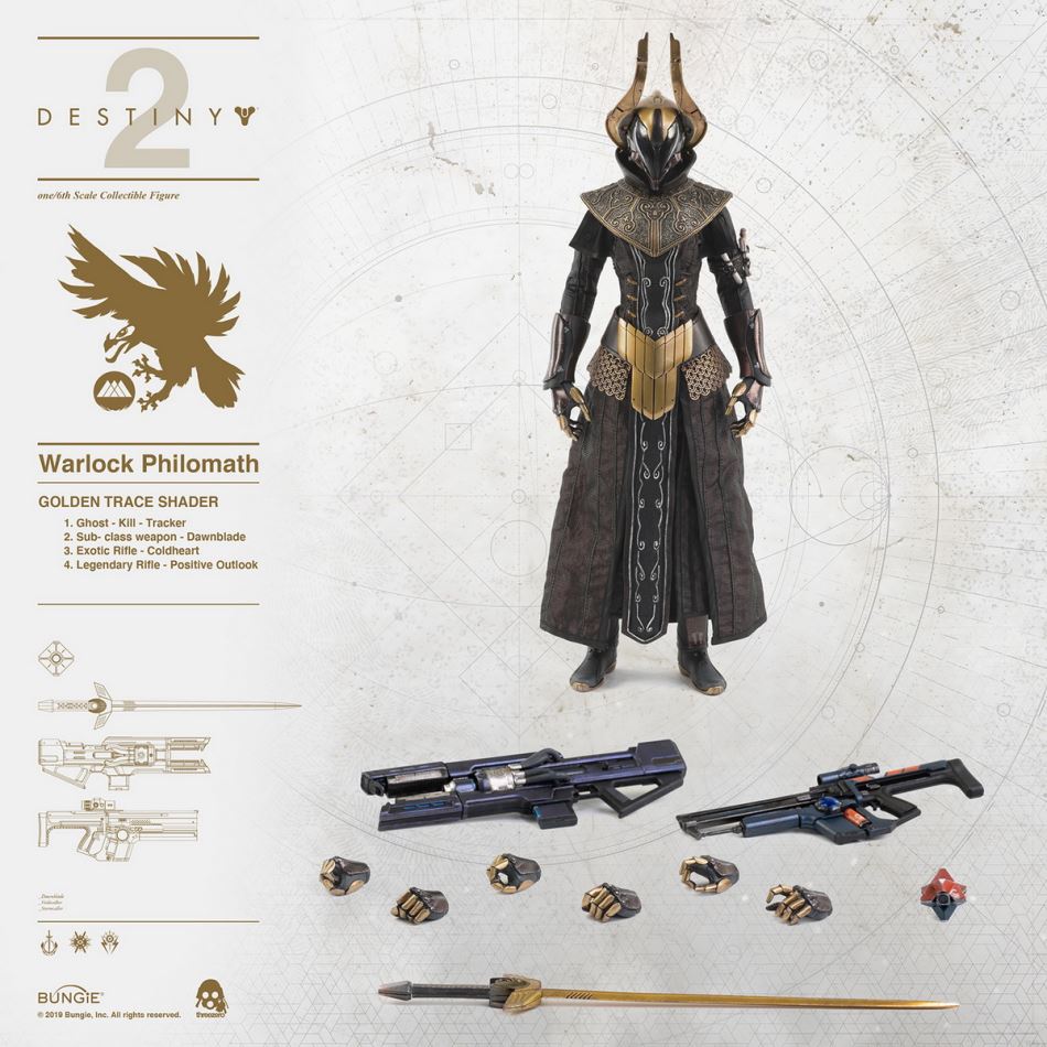 Threezero : Destiny 2 Warlock Philomath GOLDEN TRACE color matching
