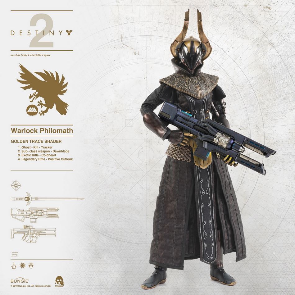 Threezero : Destiny 2 Warlock Philomath GOLDEN TRACE color matching