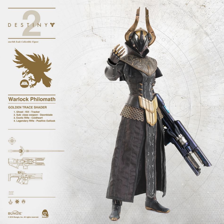 Threezero : Destiny 2 Warlock Philomath GOLDEN TRACE color matching