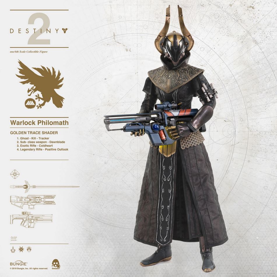 Threezero : Destiny 2 Warlock Philomath GOLDEN TRACE color matching