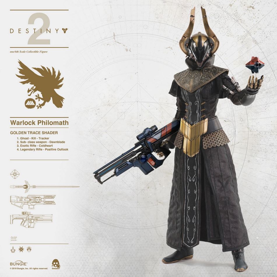 Threezero : Destiny 2 Warlock Philomath GOLDEN TRACE color matching