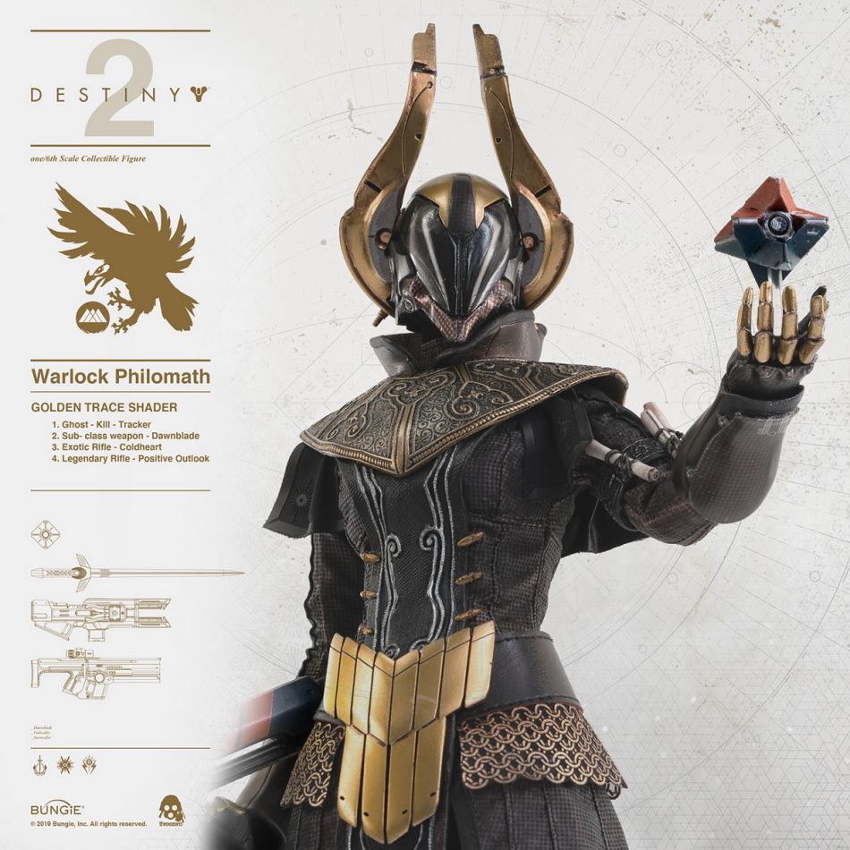 Threezero : Destiny 2 Warlock Philomath GOLDEN TRACE color matching