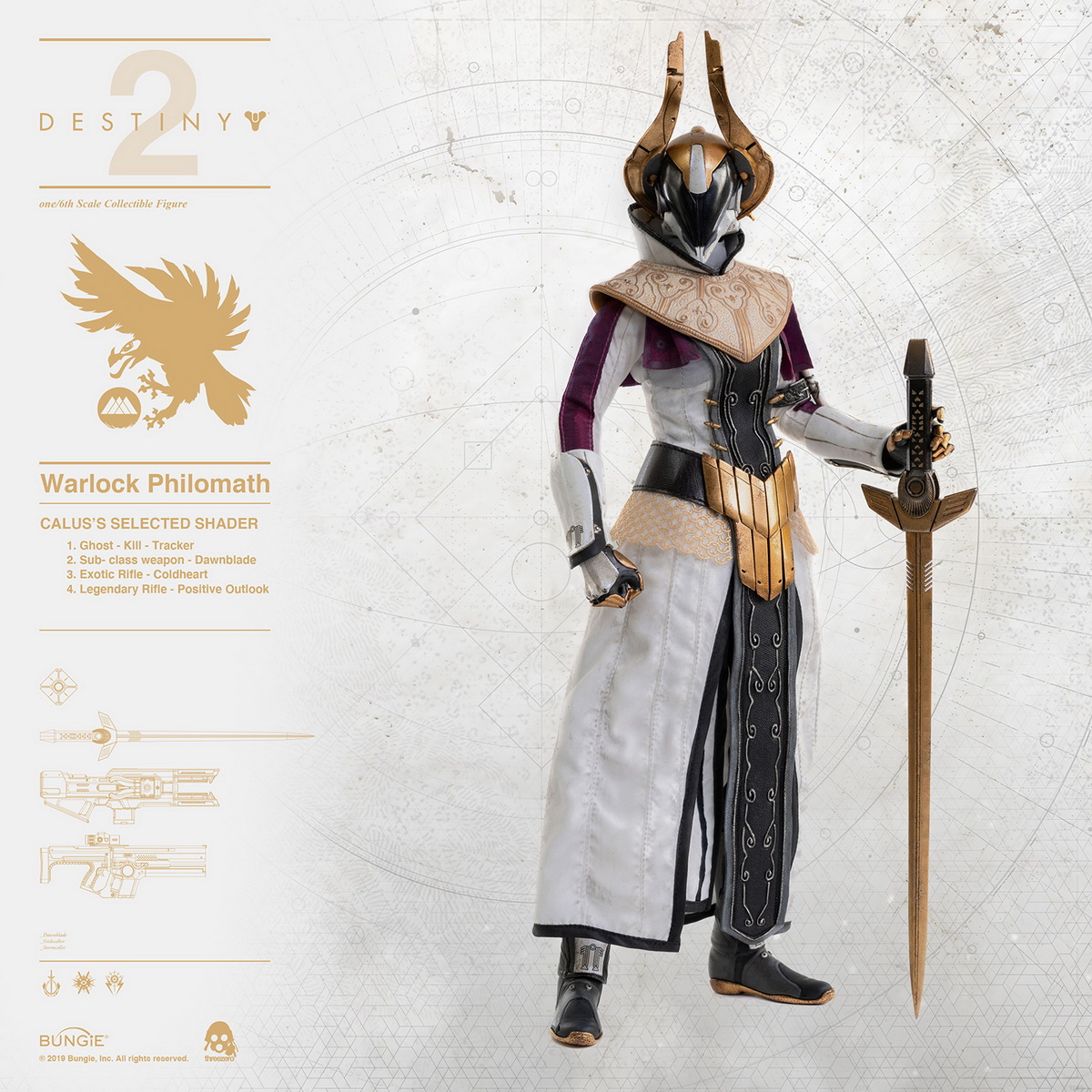 Threezero : Destiny 2 Warlock Philomath CALUS'S SELECTED style color matching